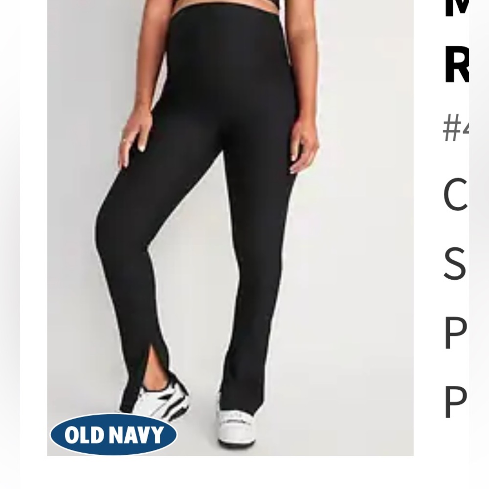 Old Navy Maternity Rib Knit Split Hem Flare Leggings in Size Medium